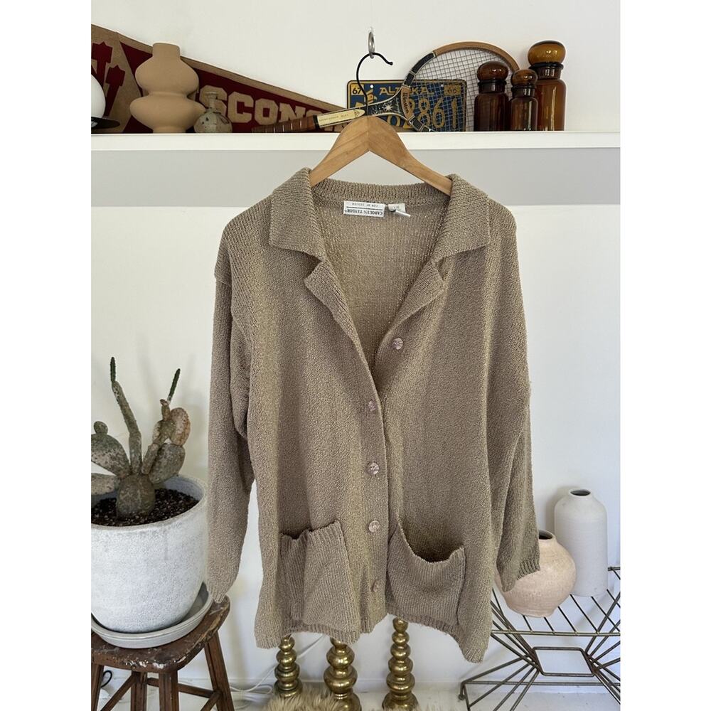 Vintage 90s Carolyn Taylor Knit Cardigan Sweater L